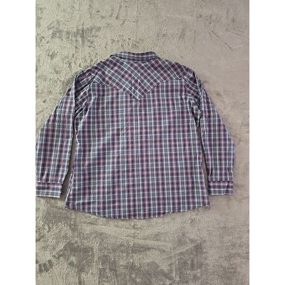 Wrangler Western Plaid Long Sleeve Snap Front Shirt XXL Mens Pearl Snap - Picture 7 of 8